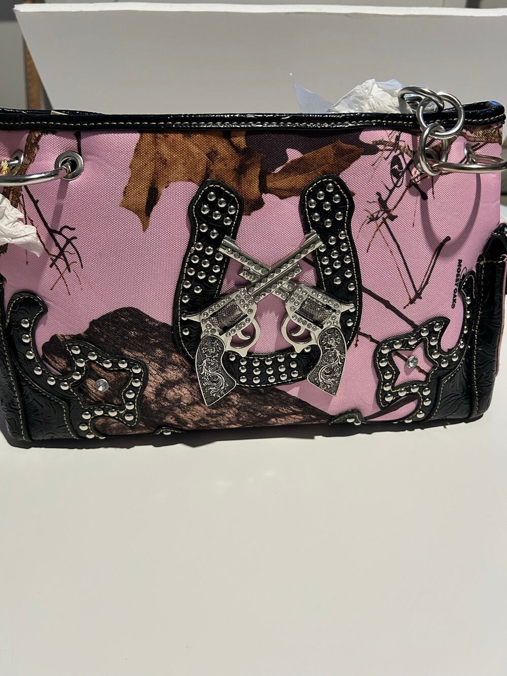 Gorgeous Pink Camo Rhinestone Purse- Mossy Oak / New